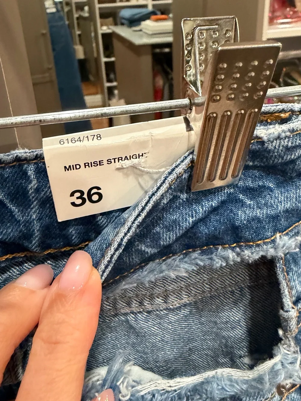 Zara Light Blue Denim Straight-Leg Jeans